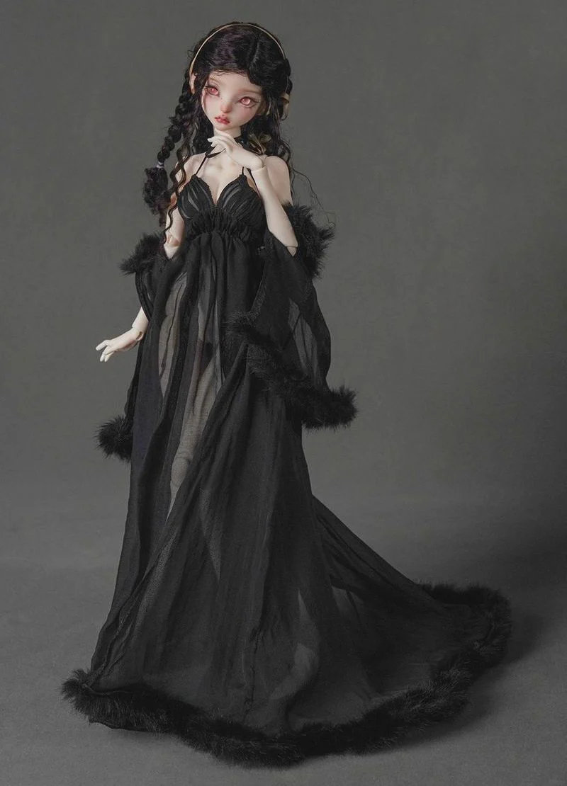 1/4 Silk Night Dress: Black | Item in Stock | OUTFIT - Image 3