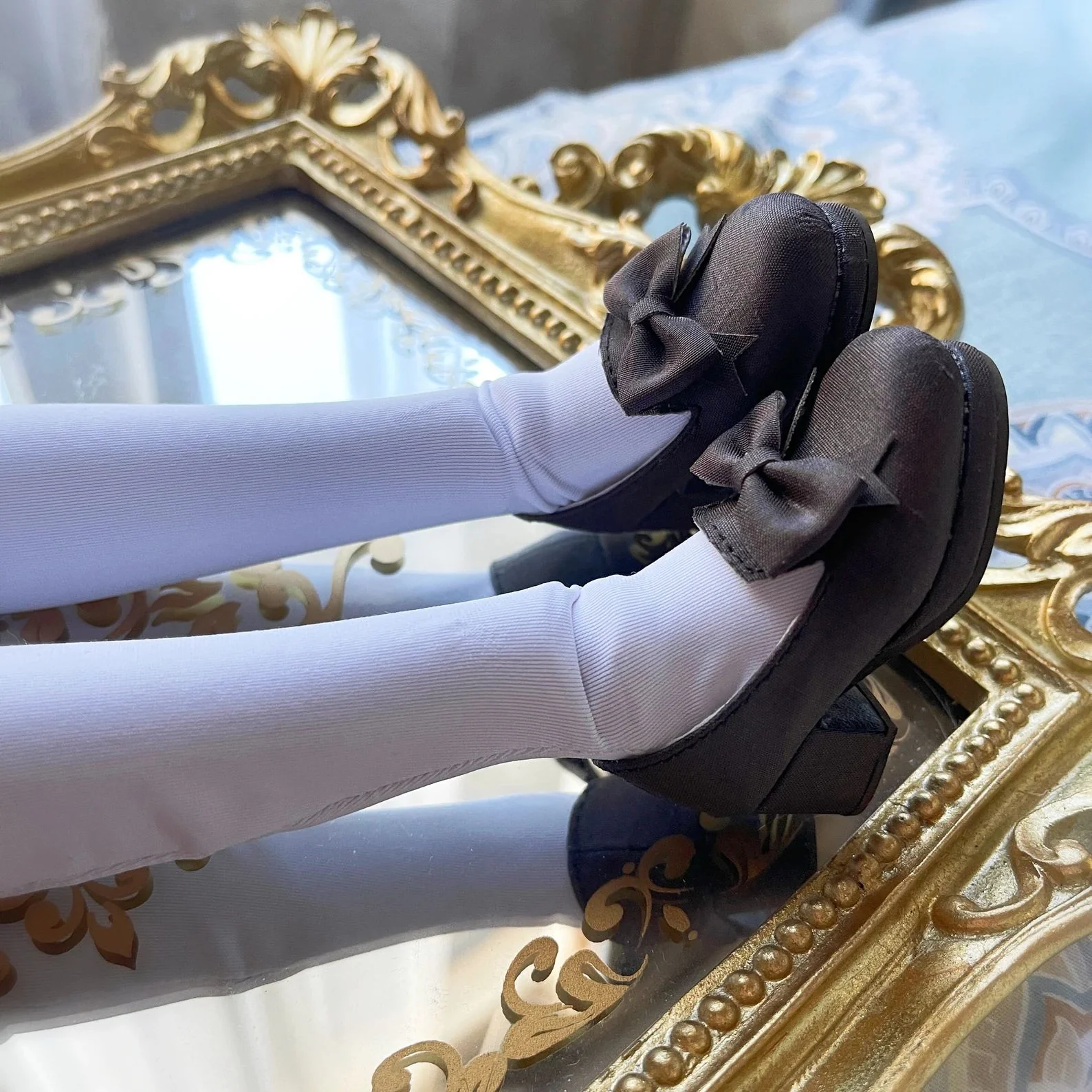 1/4BJD , MDD ,SDM shoes with bow (silky version) -　Brown | Preorder | SHOES - Image 4