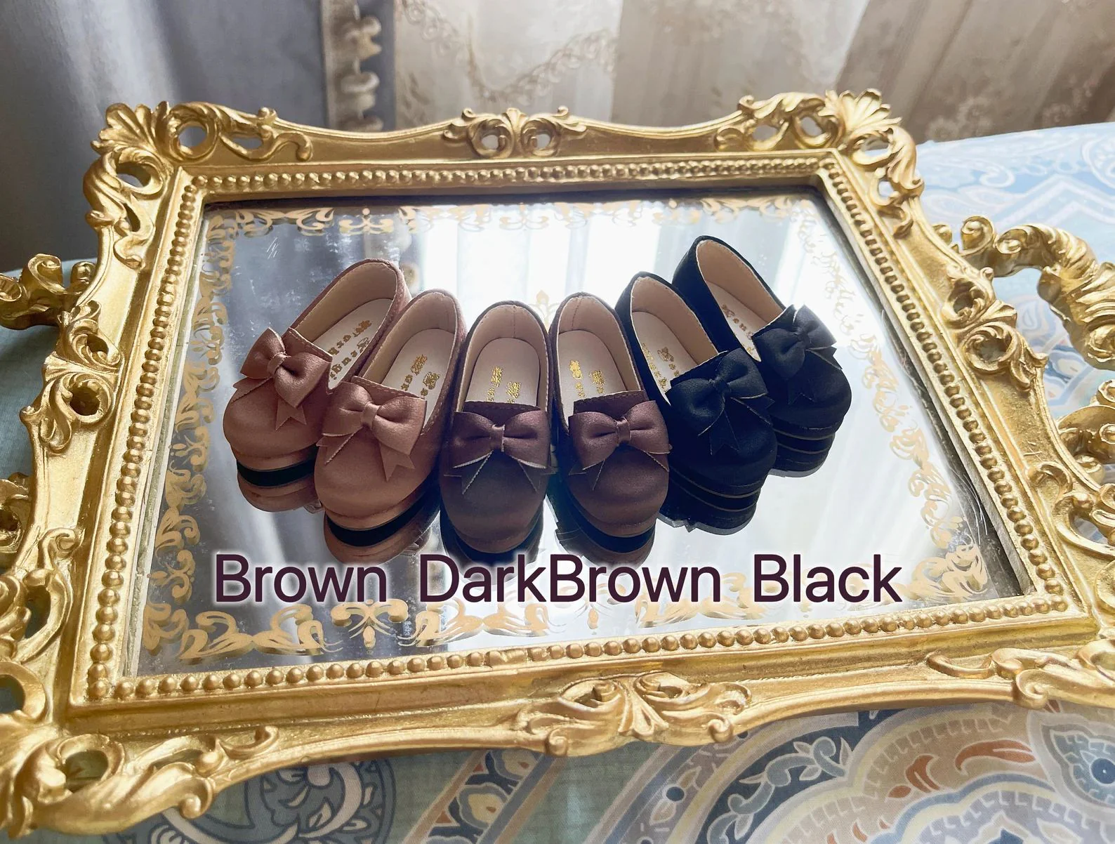 1/4BJD , MDD ,SDM shoes with bow (silky version) -　Brown | Preorder | SHOES - Image 5