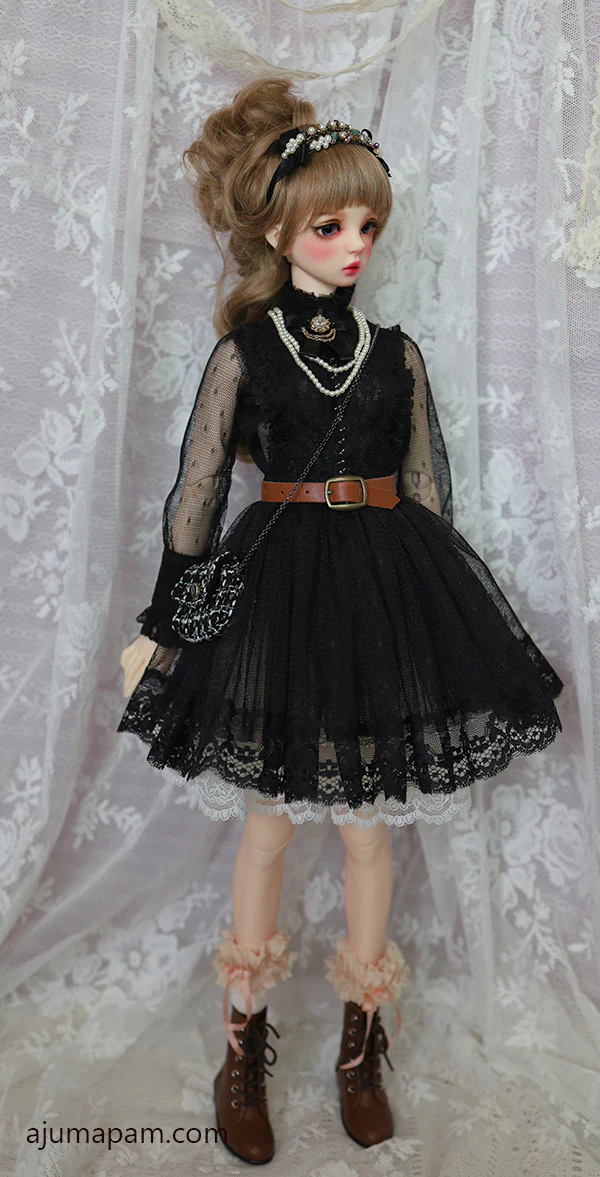 AK-340 Black mesh dress [Basic] | Preorder | OUTFIT - Image 7
