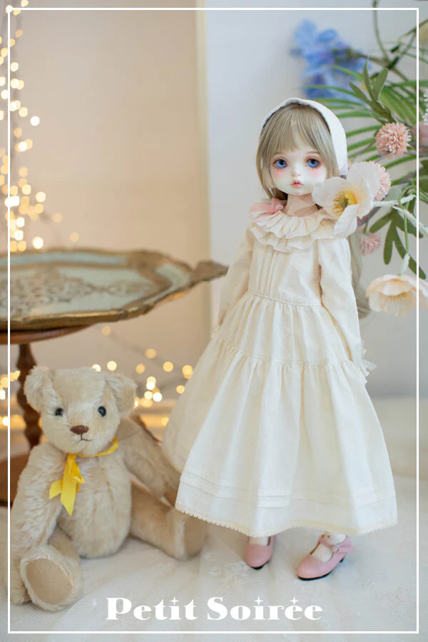 Caroline Dress (for MSD) - Cream Dress + Pink Apron  | Preorder | OUTFIT - Image 10