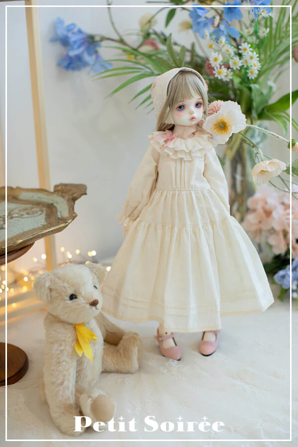 Caroline Dress (for MSD) - Cream Dress + Pink Apron  | Preorder | OUTFIT - Image 12