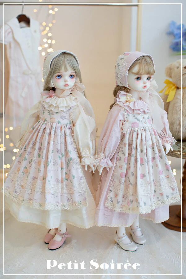 Caroline Dress (for MSD) - Cream Dress + Pink Apron  | Preorder | OUTFIT - Image 14