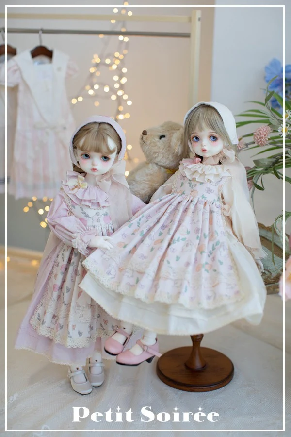 Caroline Dress (for MSD) - Cream Dress + Pink Apron  | Preorder | OUTFIT - Image 16