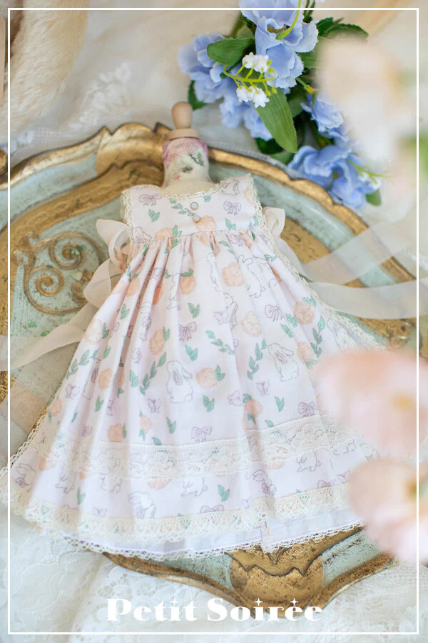 Caroline Dress (for MSD) - Cream Dress + Pink Apron  | Preorder | OUTFIT - Image 18