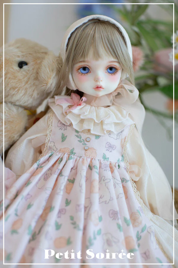 Caroline Dress (for MSD) - Cream Dress + Pink Apron  | Preorder | OUTFIT - Image 2