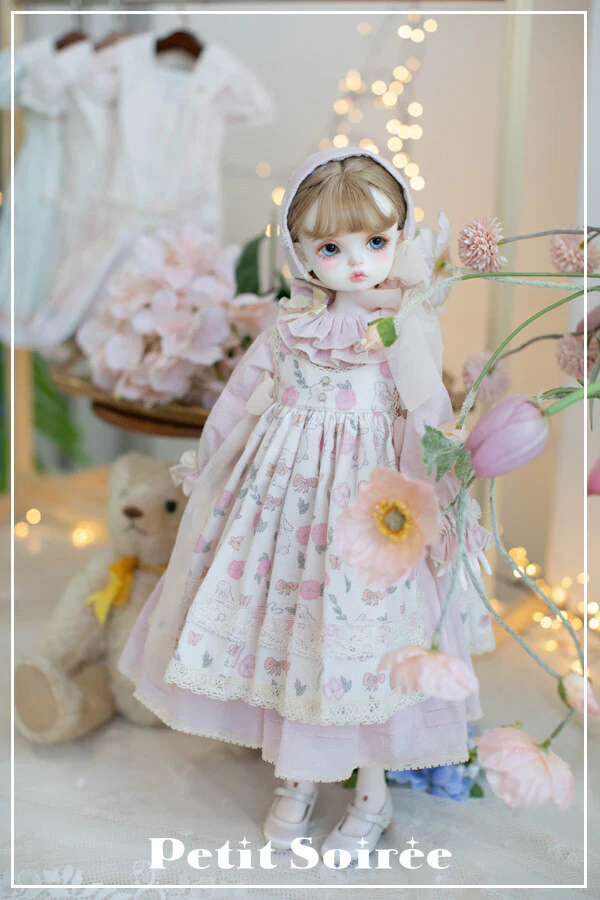 Caroline Dress (for MSD) - Cream Dress + Pink Apron  | Preorder | OUTFIT - Image 5