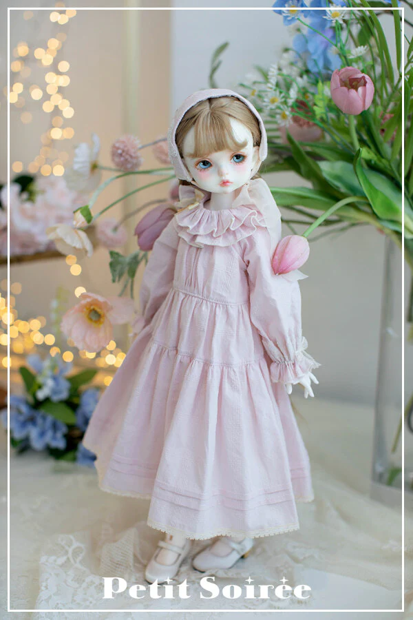 Caroline Dress (for MSD) - Cream Dress + Pink Apron  | Preorder | OUTFIT - Image 6