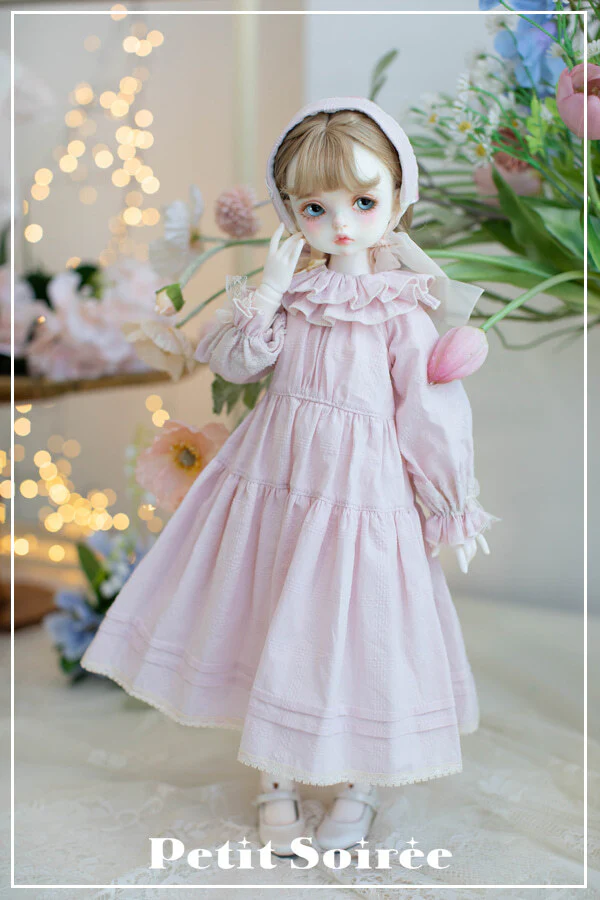 Caroline Dress (for MSD) - Cream Dress + Pink Apron  | Preorder | OUTFIT - Image 7
