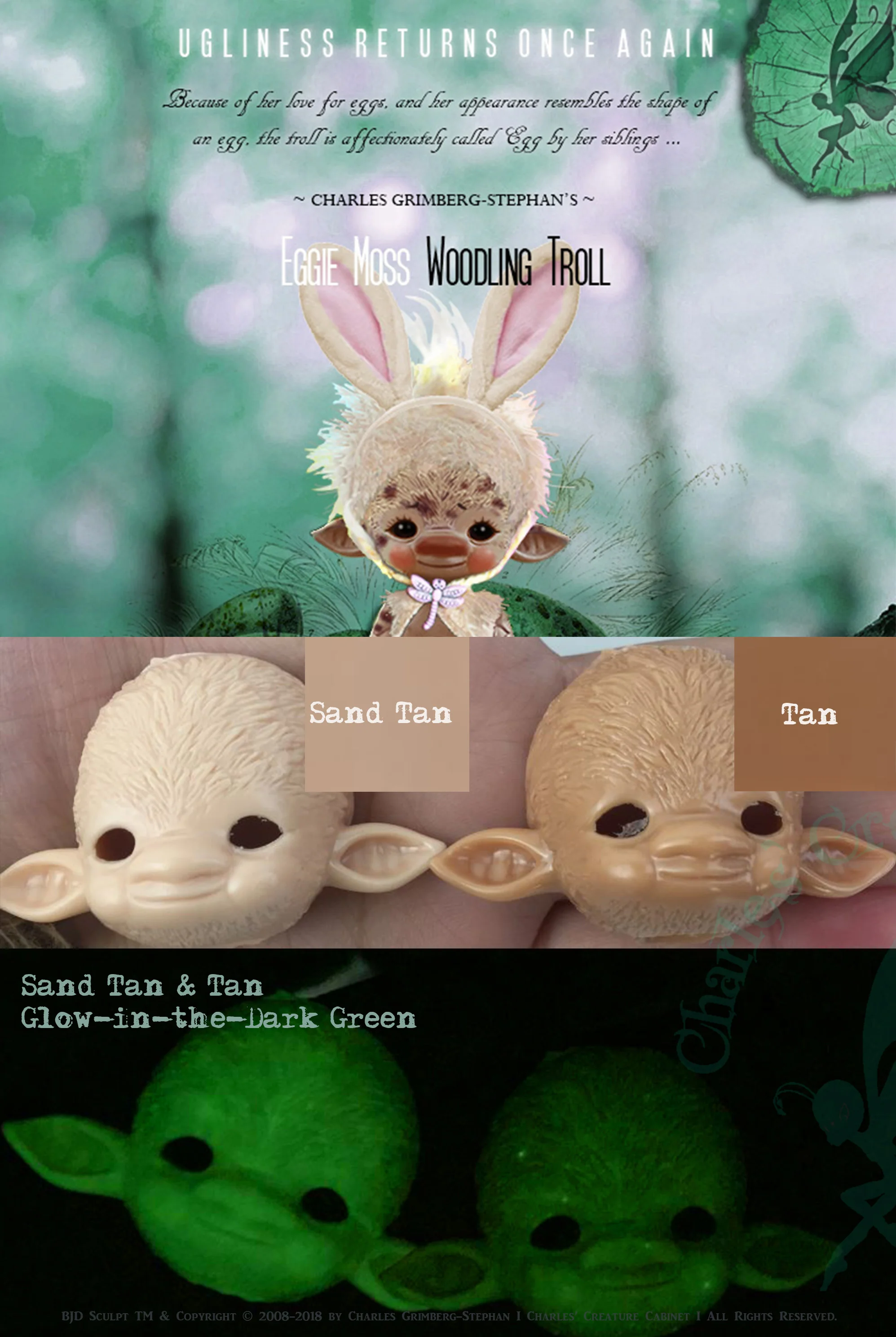 Eggie Moss EGG - Woodling Troll 7cm ~ "Exclusive LE" Tiny/Micro BJD | Preorder | DOLL - Image 5