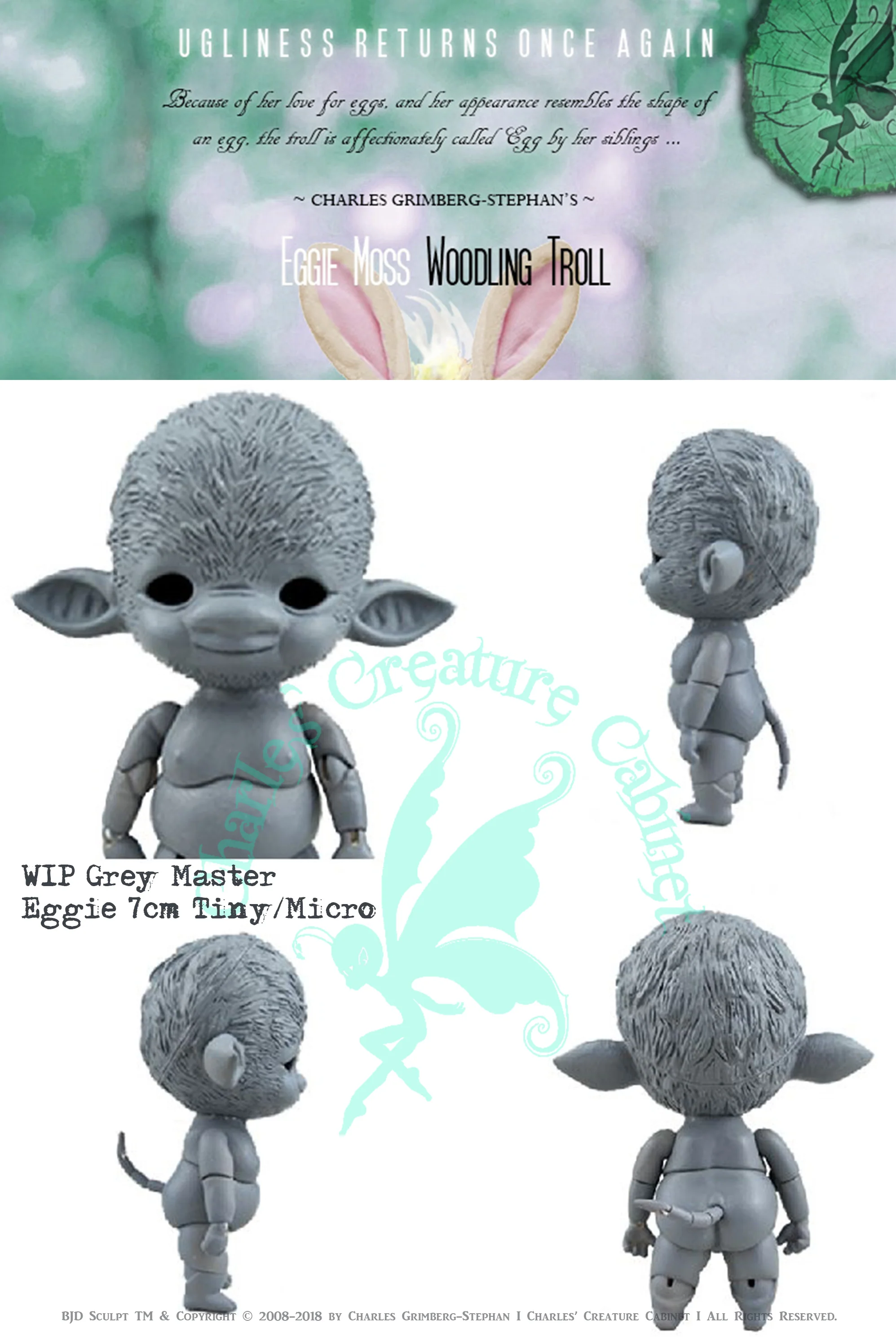 Eggie Moss EGG - Woodling Troll 7cm ~ "Exclusive LE" Tiny/Micro BJD | Preorder | DOLL - Image 6