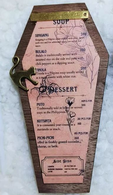 Gothic Style Menu Board: 1/3 Black Cat | PREORDER | ACCESSORY - Image 2