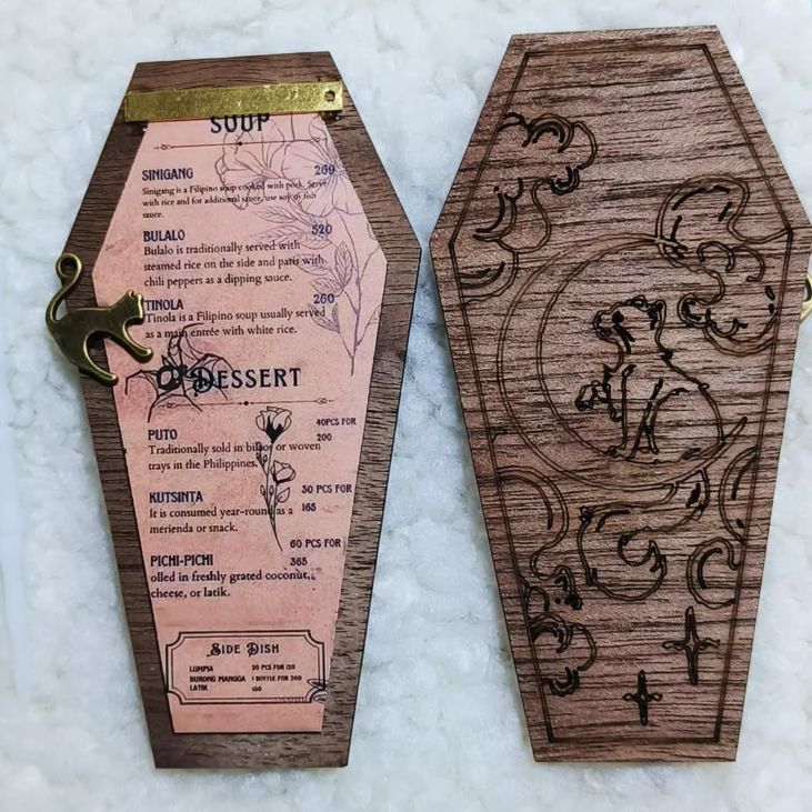 Gothic Style Menu Board: 1/4 Black Cat | PREORDER | ACCESSORY