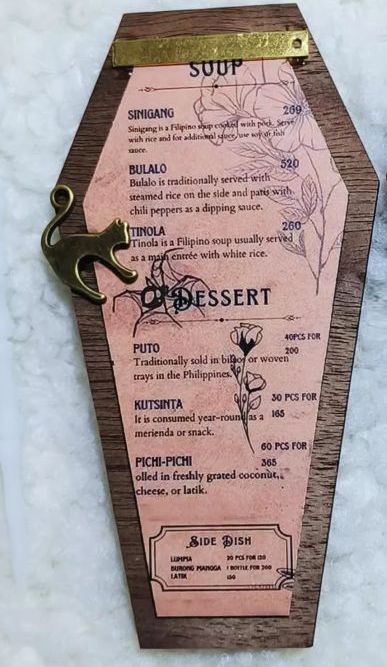Gothic Style Menu Board: 1/4 Black Cat | PREORDER | ACCESSORY - Image 2