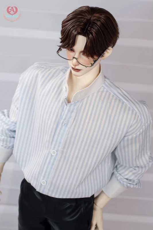Light blue striped shirt［75］-Crew Neck | Preorder | OUTFIT - Image 3