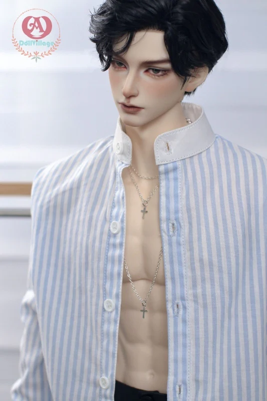 Light blue striped shirt［75］-Crew Neck | Preorder | OUTFIT - Image 5