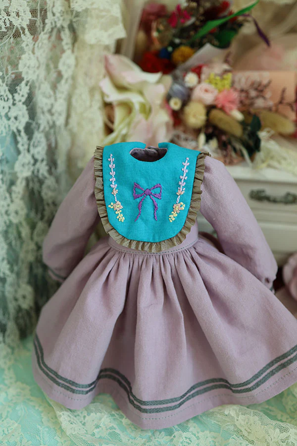 NS-248 Mint Collar Embroidery Dress -Purple | Preorder | OUTFIT - Image 8