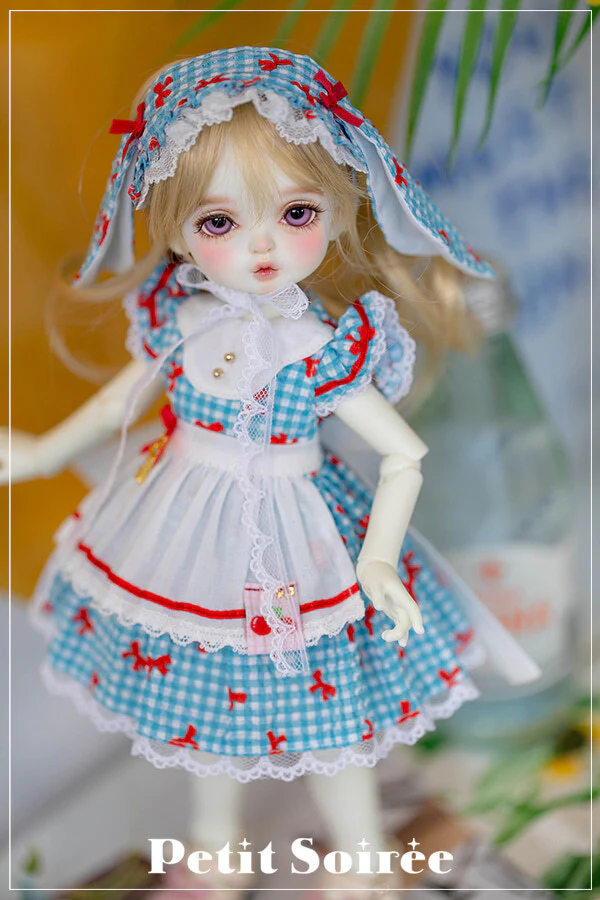 Petit Rabbit Dress (for USD):Blue (Red ribbon) | Preorder | OUTFIT - Image 2