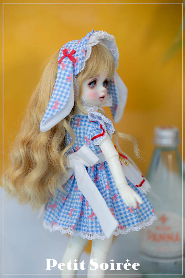 Petit Rabbit Dress (for USD):Sea blue (Pink ribbon) | Preorder | OUTFIT - Image 2