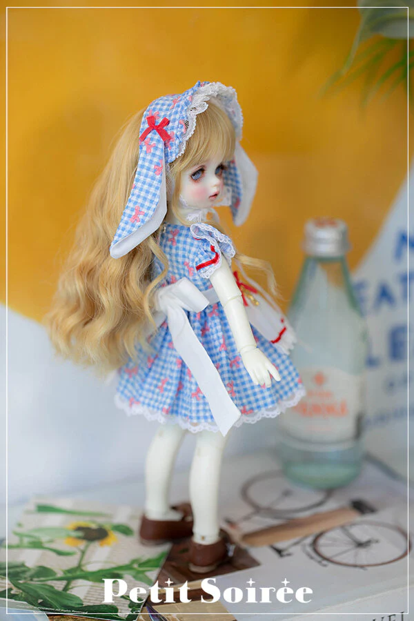 Petit Rabbit Dress (for USD):Sea blue (Pink ribbon) | Preorder | OUTFIT - Image 3
