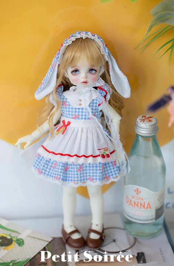 Petit Rabbit Dress (for USD):Sea blue (Pink ribbon) | Preorder | OUTFIT - Image 4