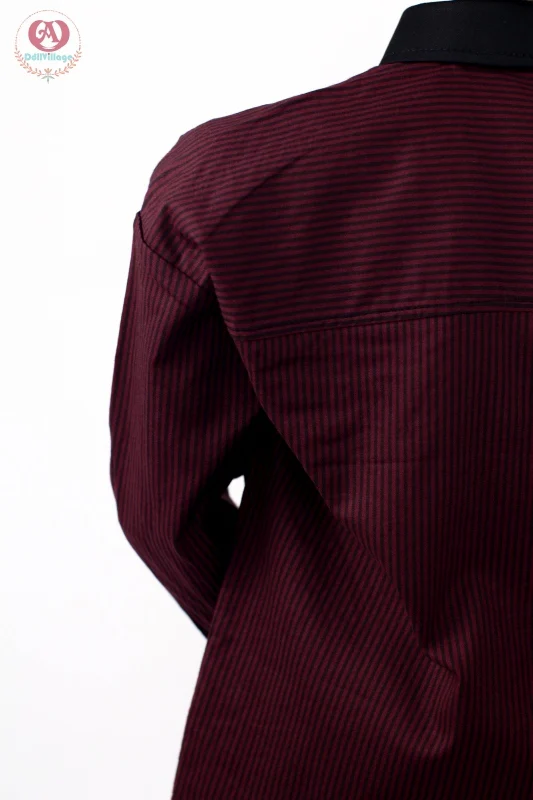 Pinstriped shirt［75］-Dark Blue | Preorder | OUTFIT - Image 15