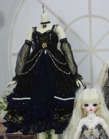 Sparkly Dress Black (30cm/YoSD) | Item in Stock | OUTFIT - Image 3