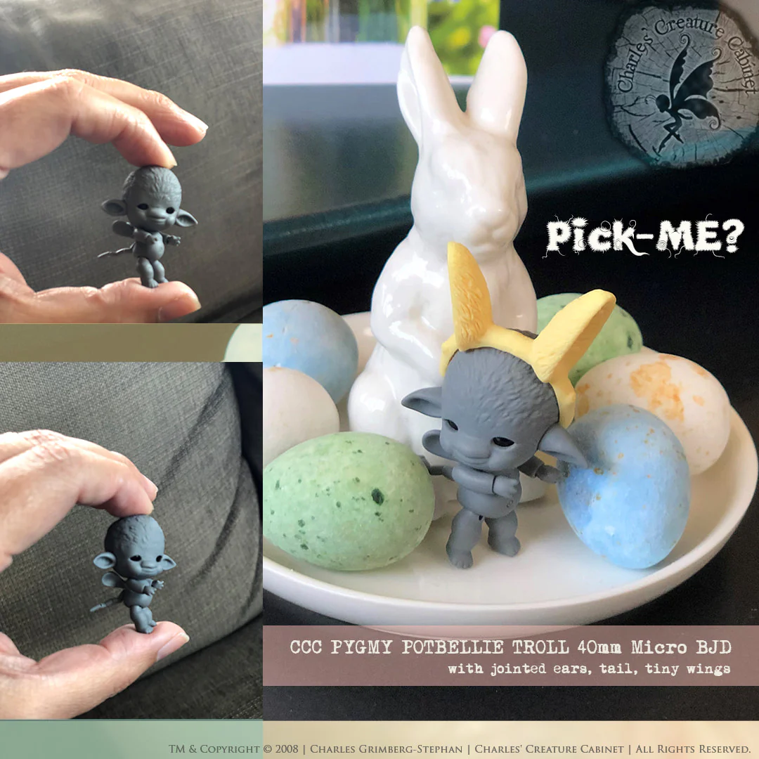 Triplets - 3x Baby Pygmy Troll ~ Rose Quartz Pink | Preorder | DOLL - Image 11