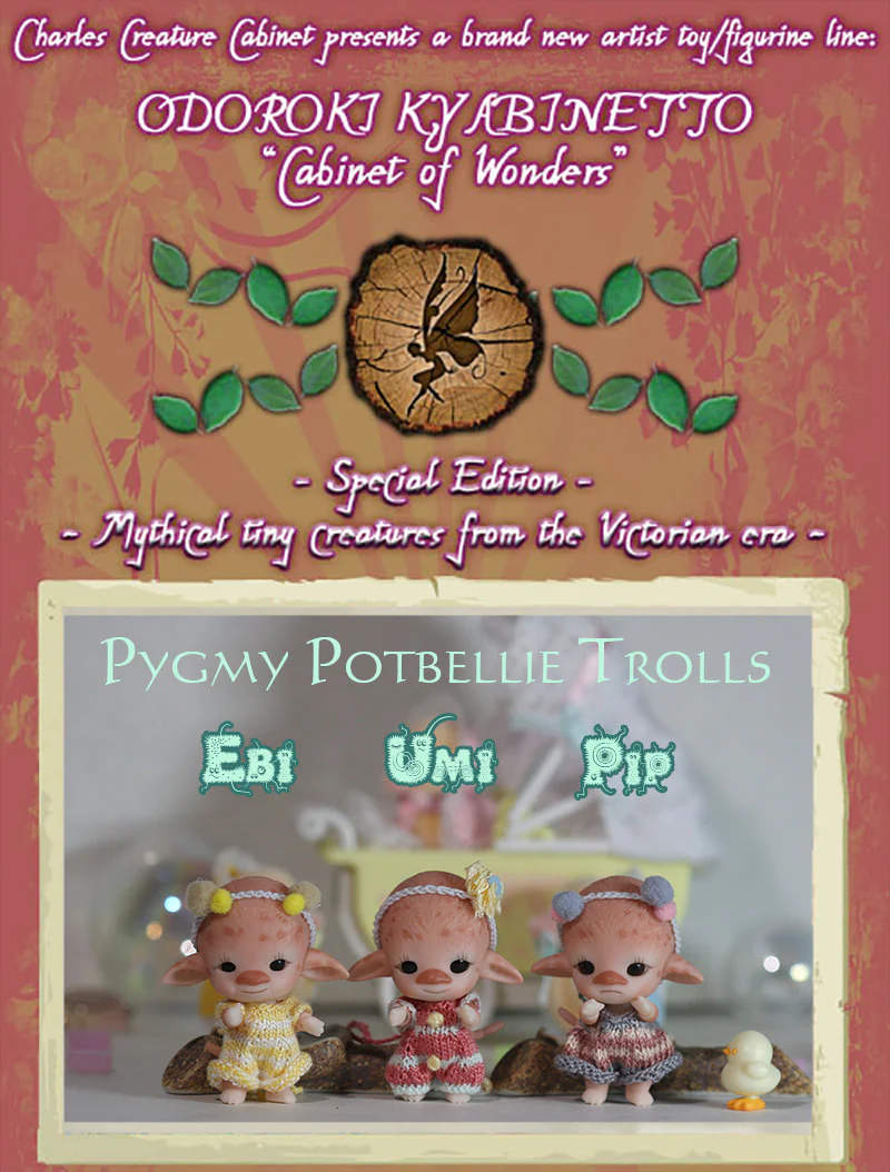 Triplets - 3x Baby Pygmy Troll ~ Rose Quartz Pink | Preorder | DOLL - Image 7