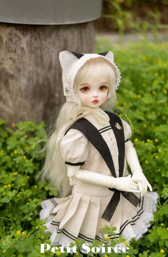 Vintage Sailor Dress (for MSD): Cream + Black collar | PREORDER | OUTFIT