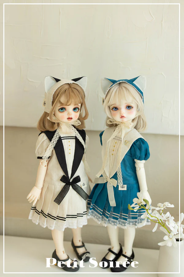 Vintage Sailor Dress (for MSD): Cream + Black collar | PREORDER | OUTFIT - Image 2