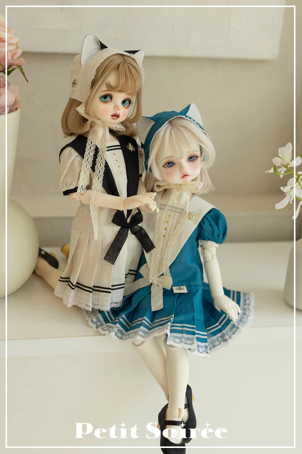 Vintage Sailor Dress (for MSD): Cream + Black collar | PREORDER | OUTFIT - Image 3