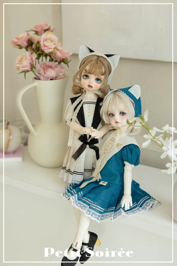 Vintage Sailor Dress (for MSD): Cream + Black collar | PREORDER | OUTFIT - Image 4