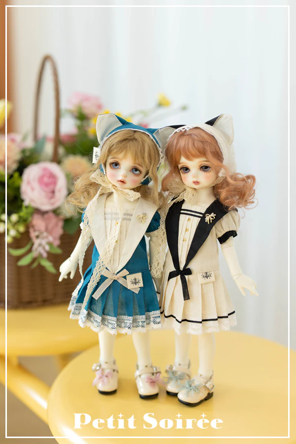 Vintage Sailor Dress (for USD): Cream + Black collar | PREORDER | OUTFIT - Image 2