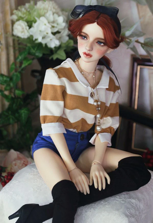 Wide Stripe T (w/collar) -Mustard Yellow/ DD | Preorder | OUTFIT - Image 2
